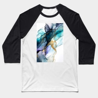 Green Coral Reef - Abstract Alcohol Ink Art Baseball T-Shirt